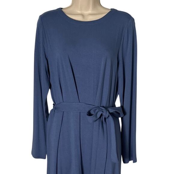 NWT J. Jill Wearever Belted A Line Jersey Knit Dress in Twilight Blue Size M - Picture 9 of 10